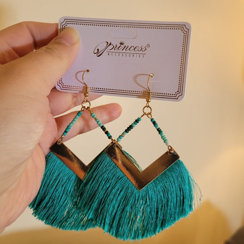 Blue and Gold Earrings